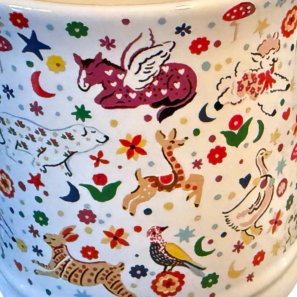 Cath Kidston NWT Qty of 2 Whimsical Animal Patterned Mugs with Pink Handles - Picture 2 of 10